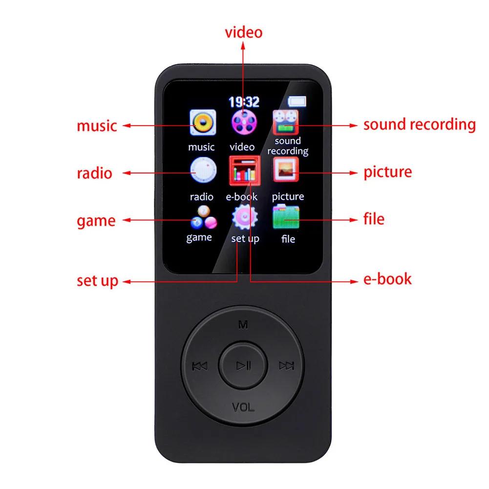 Bluetooth-Compatible5.0 ޴   ÷̾, MP3 MP4 ÷̾, л ũ, å, FM , 